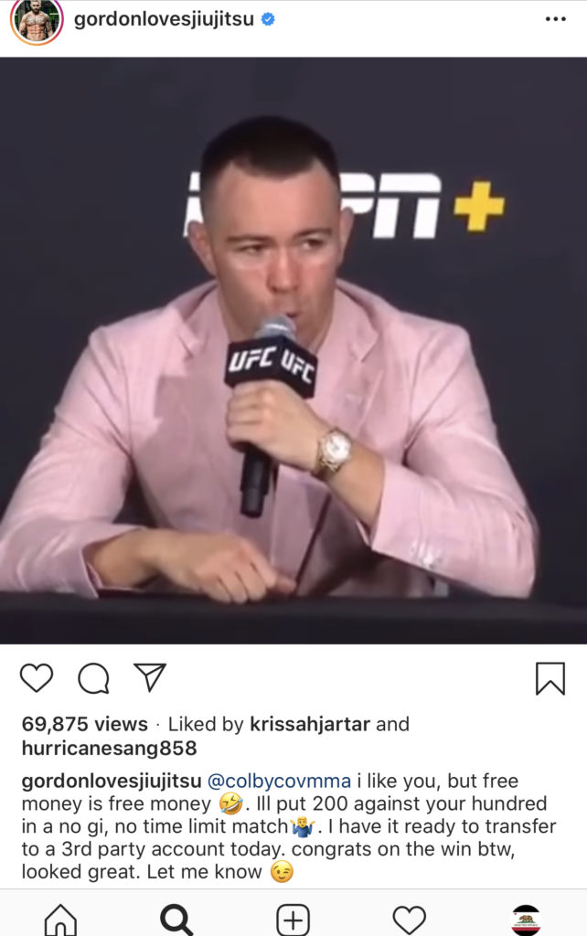 Colby Covington issues a Jiu Jitsu challenge in his post fight press conference.